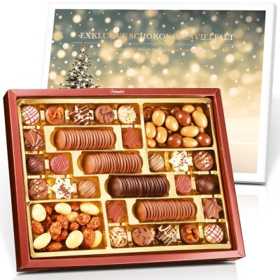 Exklusive Schokoladenvielfalt XXL "Weihnachten" mit 760 g Pralinen, Schokoladen & Schokoladen Dragees