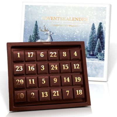 Pralinen Adventskalender „Schneezauber“ mit 24 Premium-Pralinen