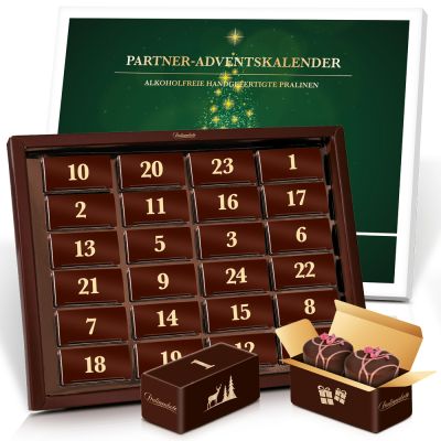 Alkoholfreier Partner-Adventskalender – 48 Pralinen für zwei - versandkostenfrei