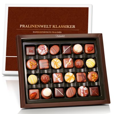 Pralinenwelt Klassiker – 24 handgemachte Premium-Pralinen in der Geschenkbox